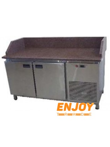 Холодильный стол с 3-мя бортами 1400х700х850 (2 двери) гранитная столешница